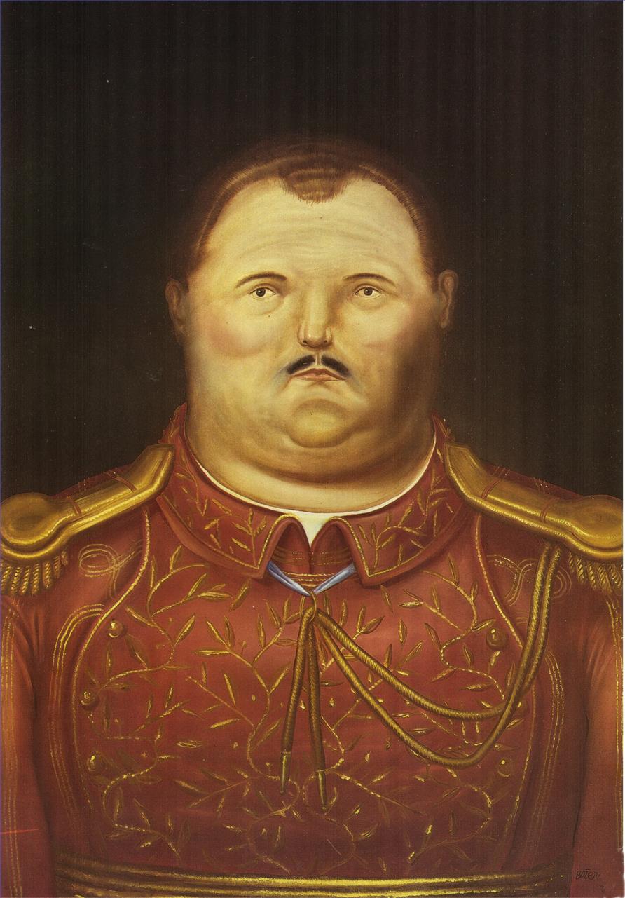 El general Fernando Botero. Pintura al óleo